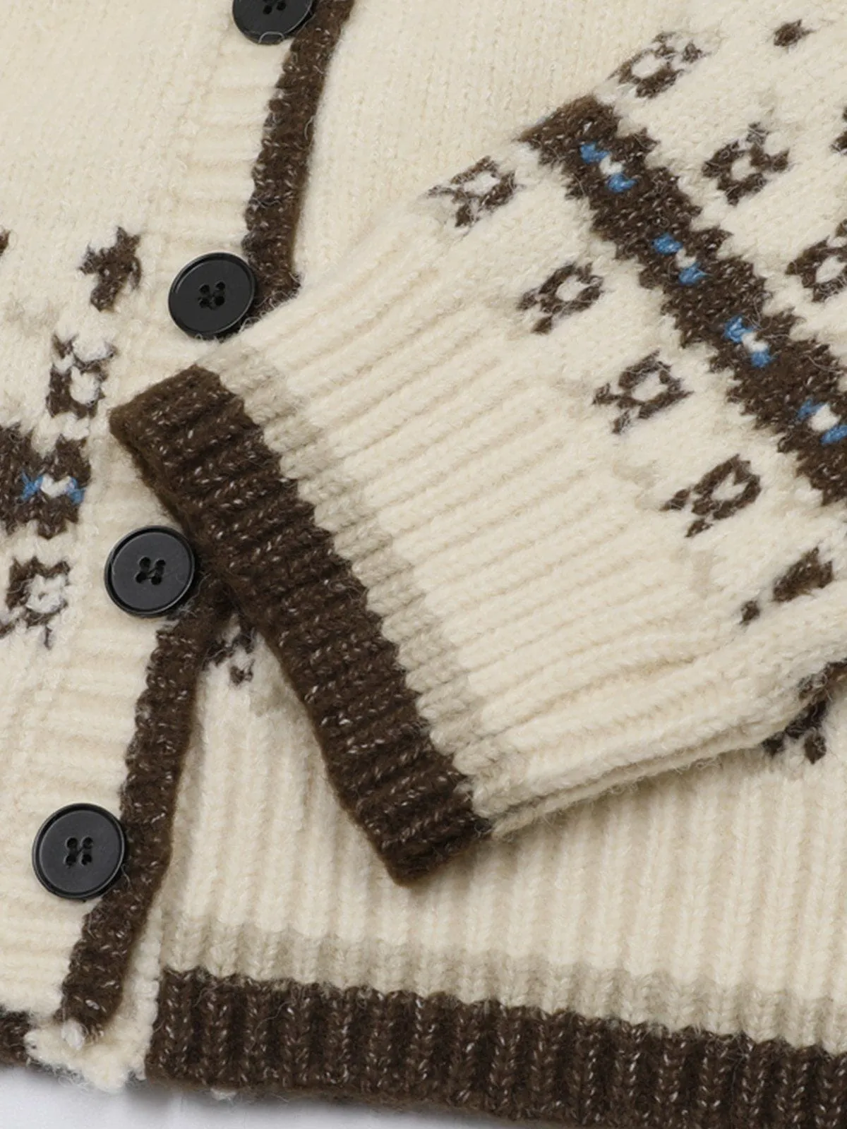 Aelfric Eden Fair Isle Graphic Hooded Cardigan