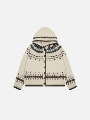 Aelfric Eden Fair Isle Graphic Hooded Cardigan