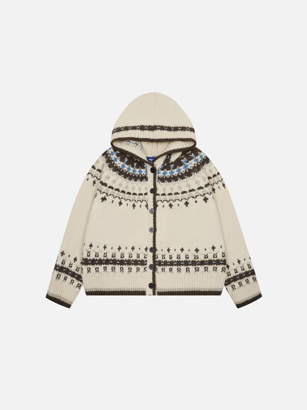 Aelfric Eden Fair Isle Graphic Hooded Cardigan