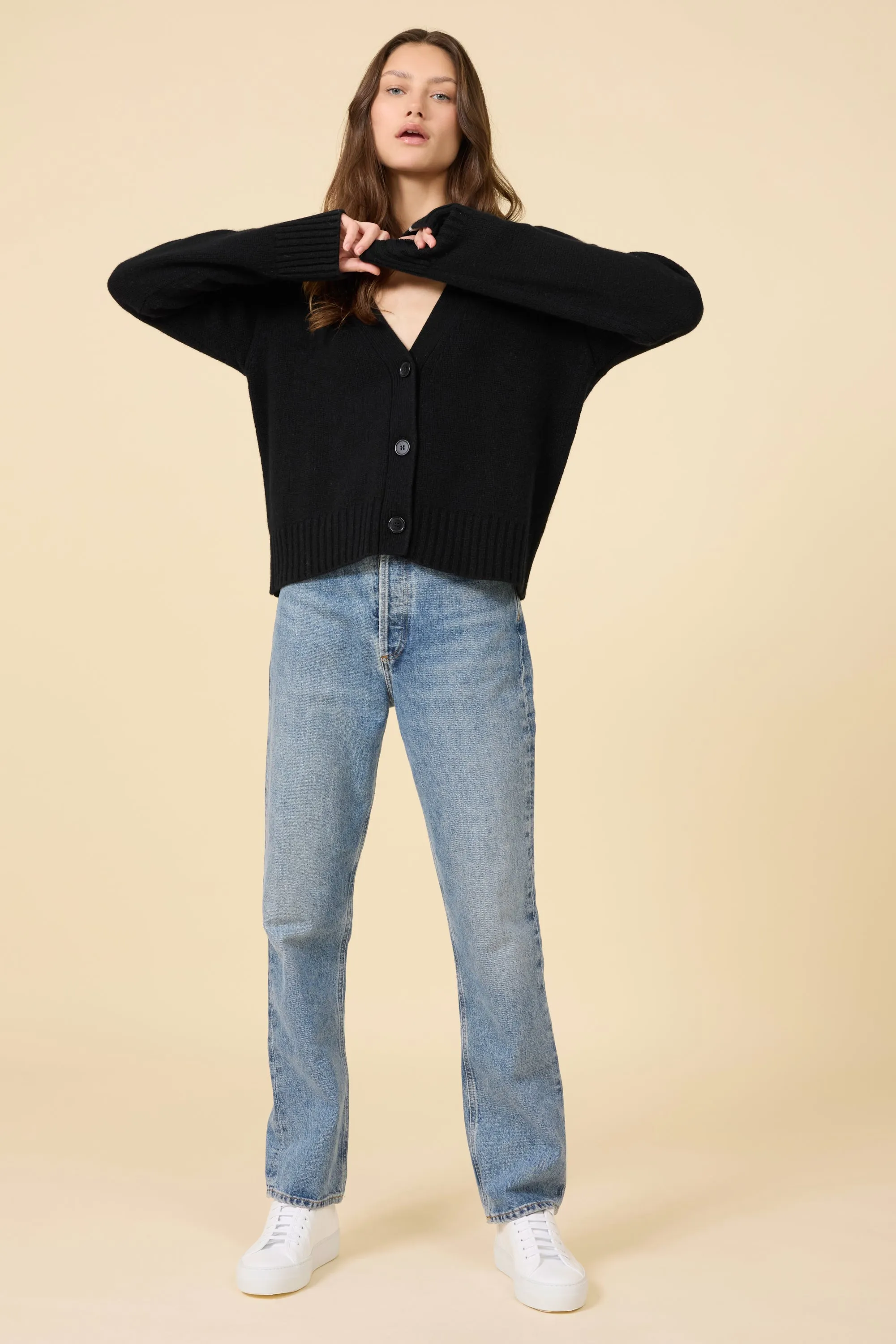 Aster Cashmere Cardigan - Black