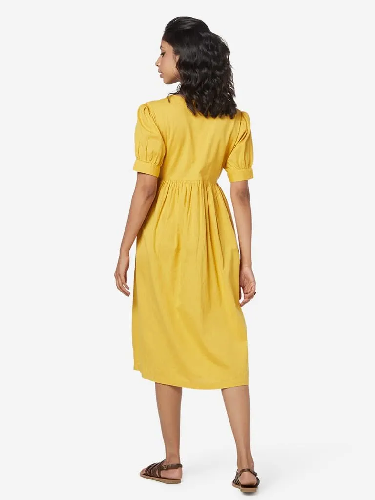 Bombay Paisley Yellow Fit-And-Flare Dress