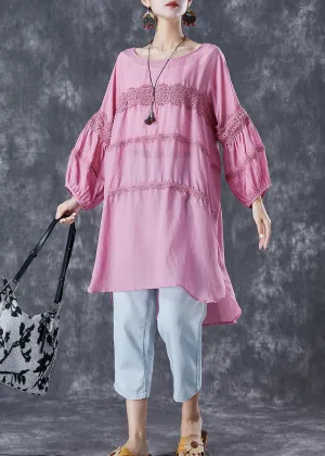 Casual Rose Oversized Patchwork Cotton Robe Dresses Summer TD1048