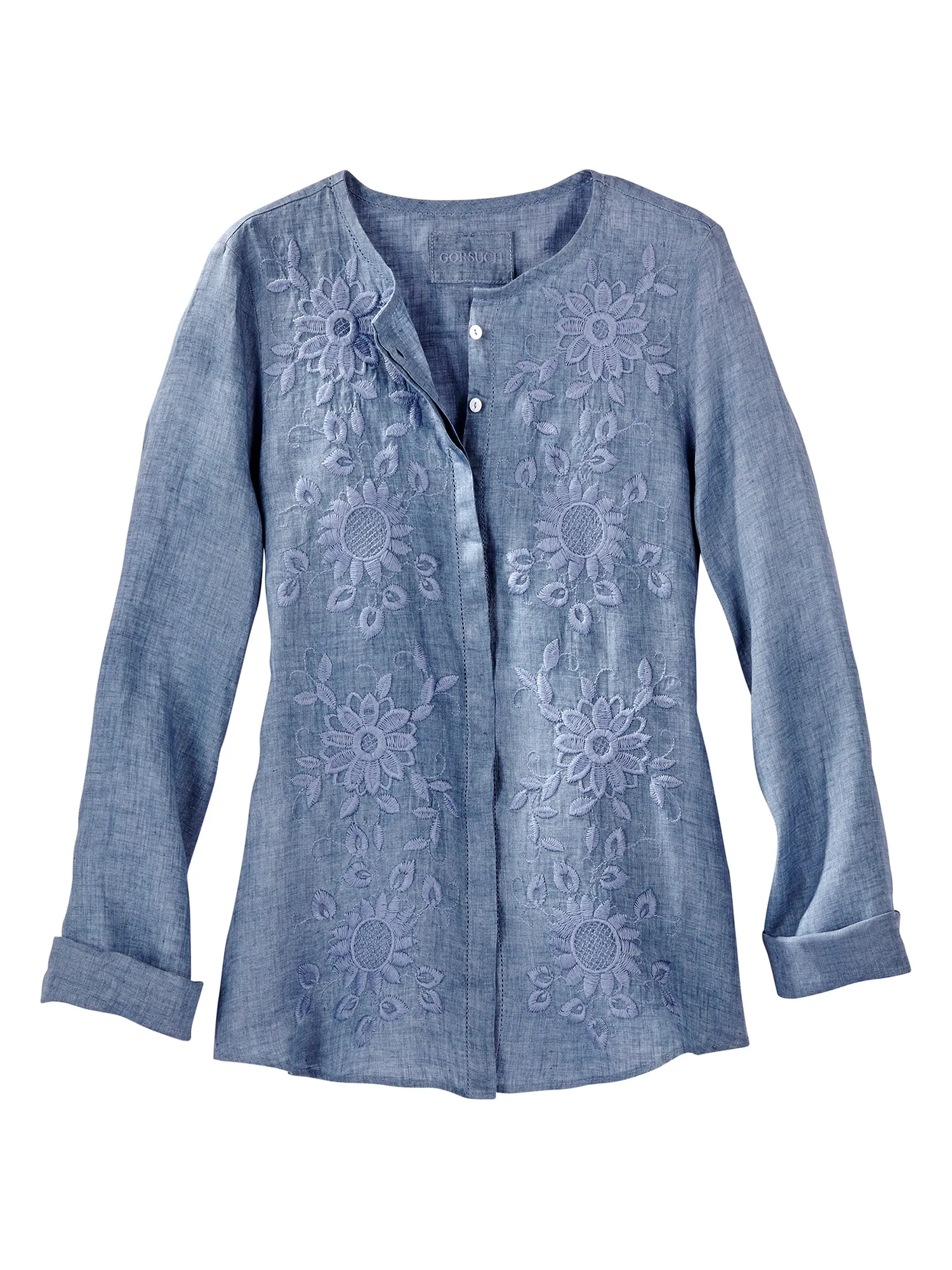 Cece Embroidered Linen Shirt