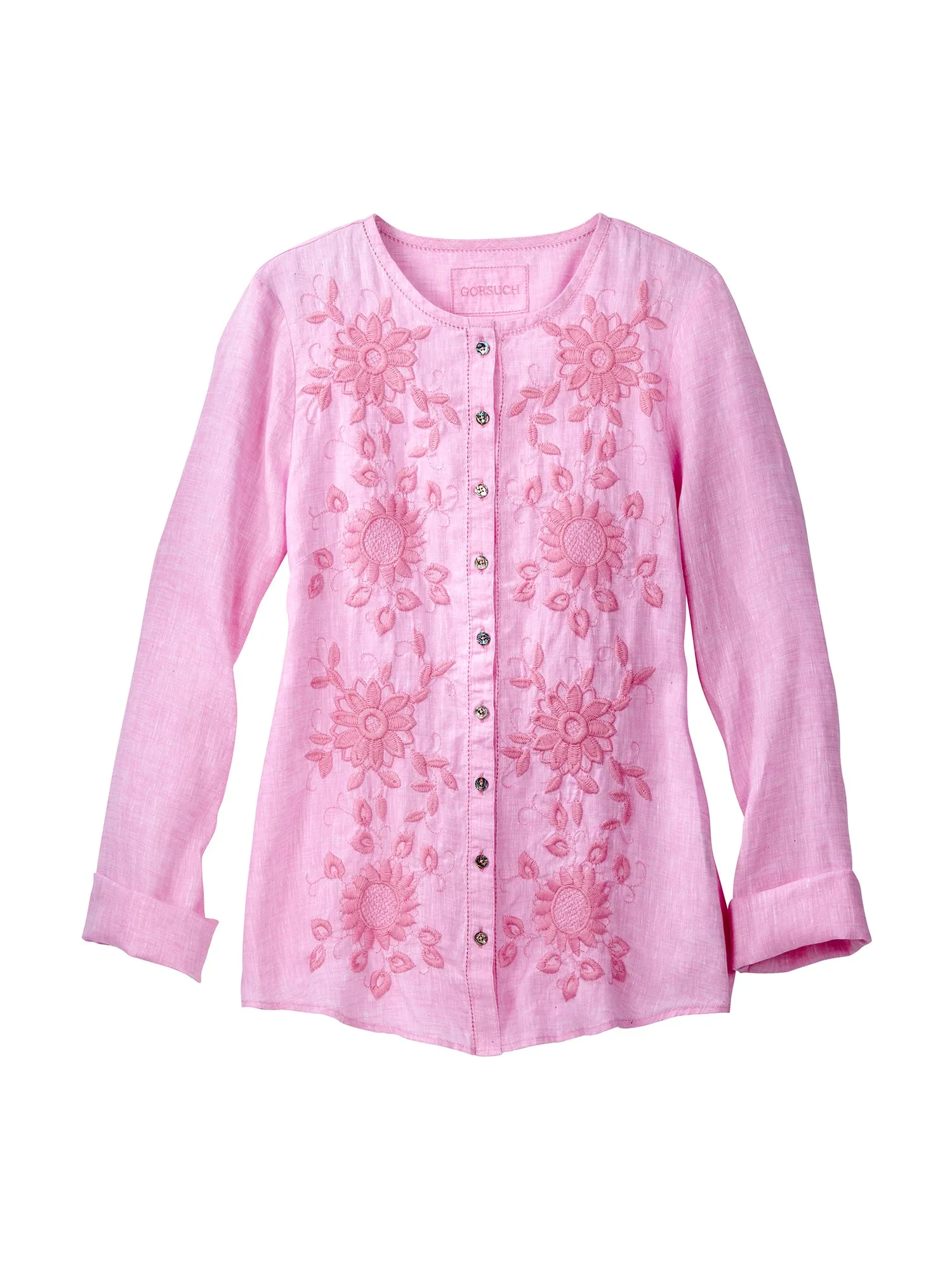 Cece Embroidered Linen Shirt