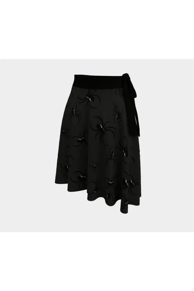 Charcoal Nights and Spiders Wrap Skirt