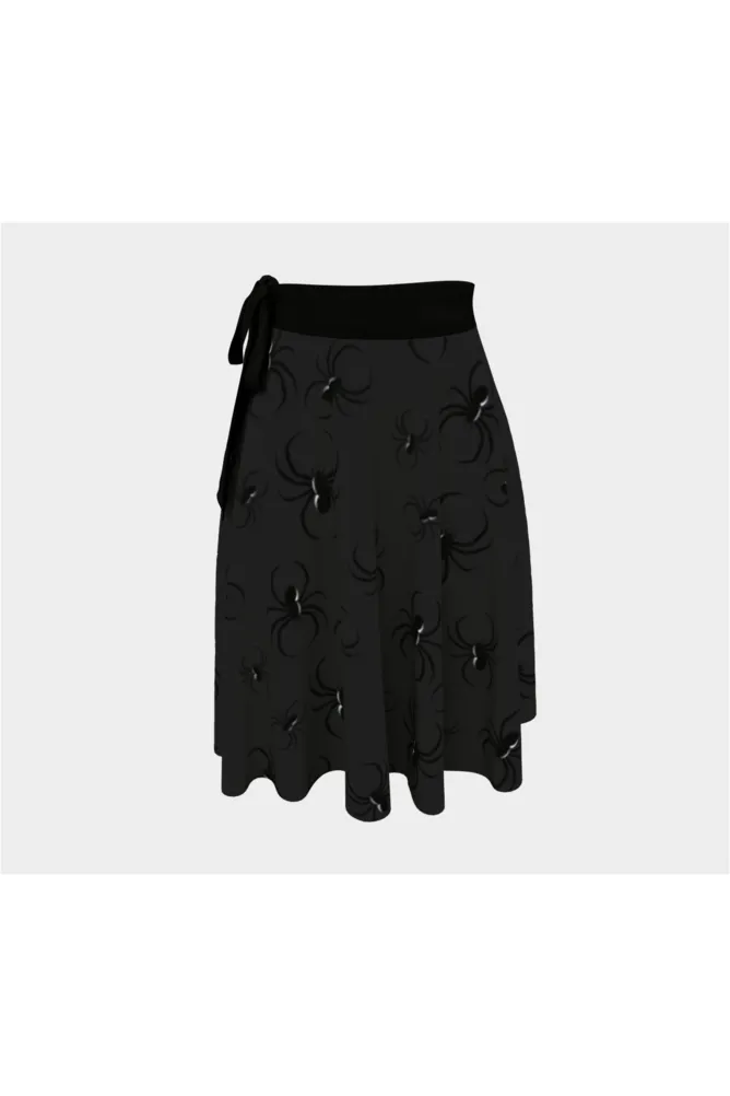 Charcoal Nights and Spiders Wrap Skirt