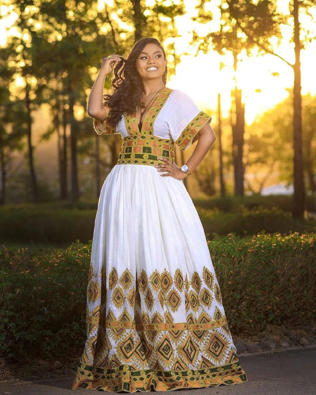 Chic Elegance Habesha Dress Wide Design Modern Habesha Kemis