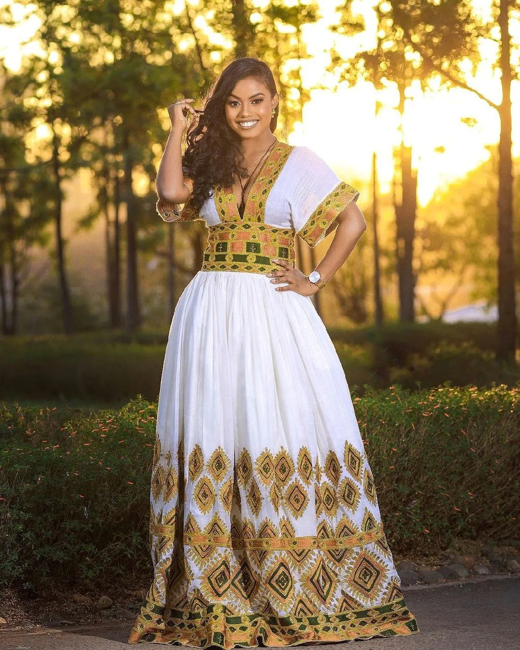 Chic Elegance Habesha Dress Wide Design Modern Habesha Kemis