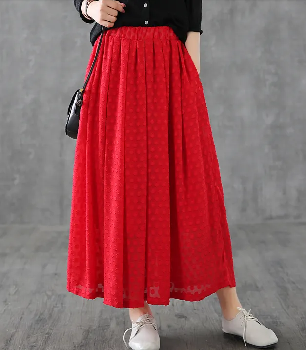 Double layer Casual Cotton Linen  loose fitting Women's Skirts  DZA200631