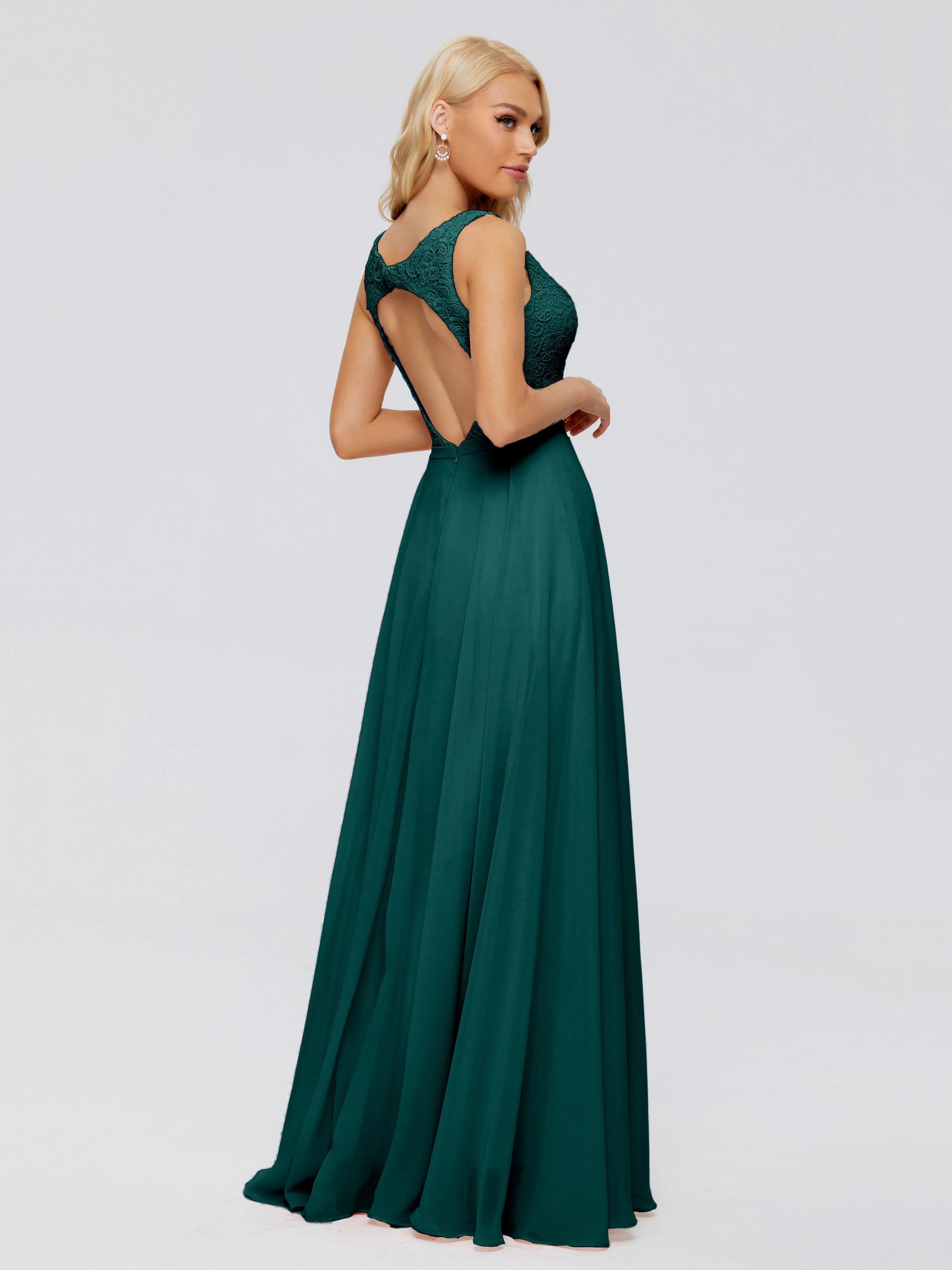 Eliza A-line V Neck Flowy Chiffon Bridesmaid Dresses