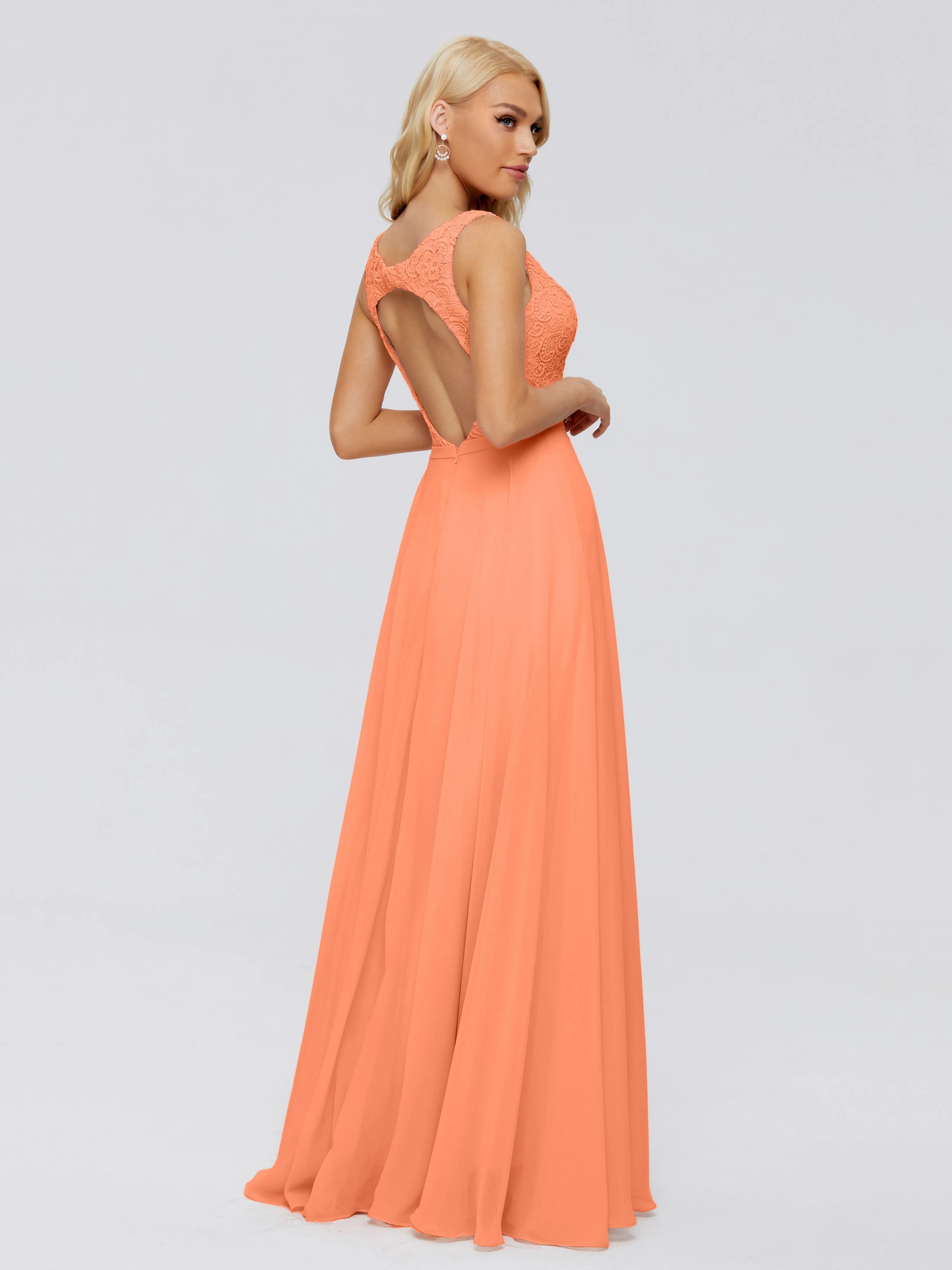 Eliza A-line V Neck Flowy Chiffon Bridesmaid Dresses