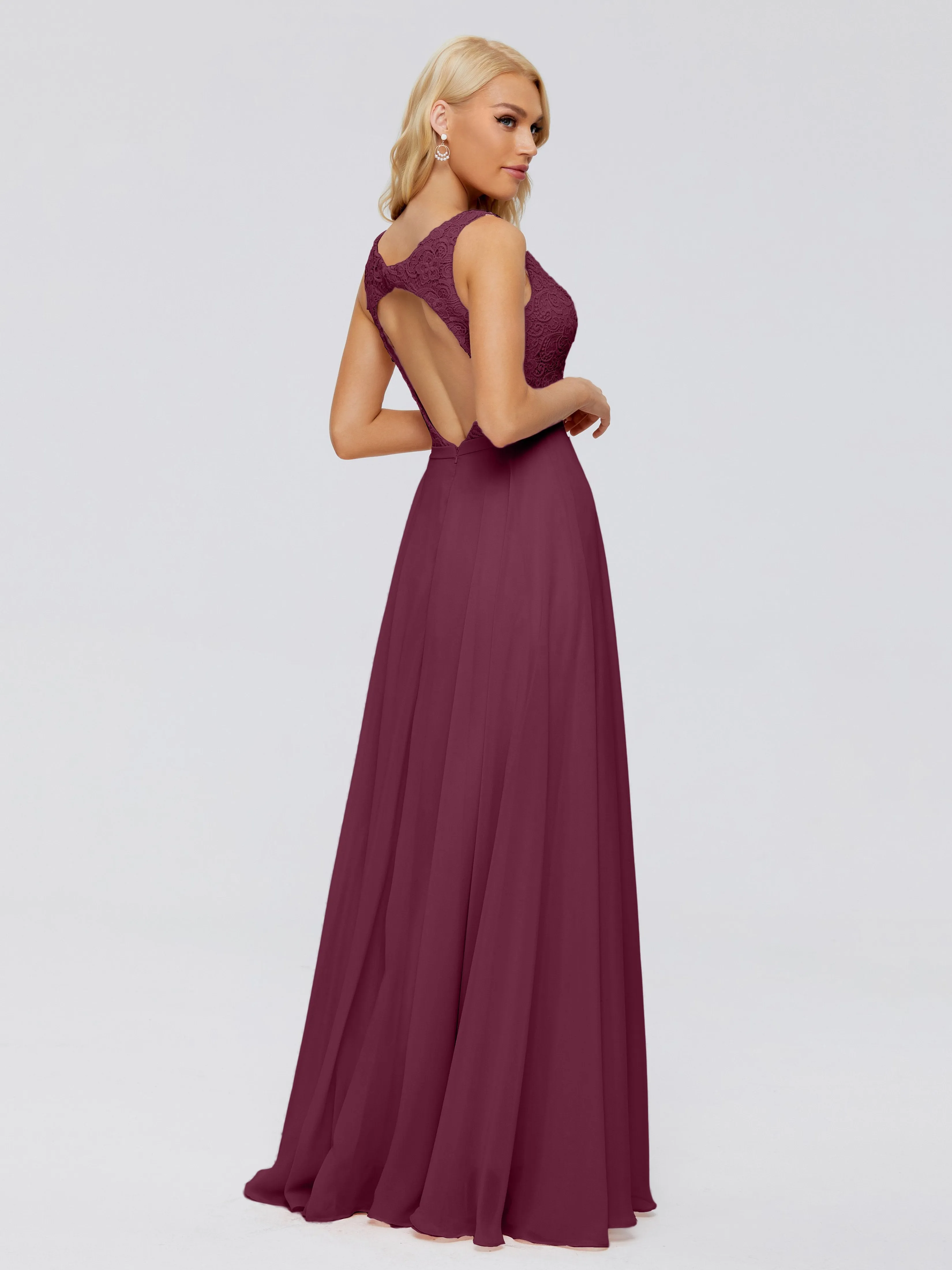 Eliza A-line V Neck Flowy Chiffon Bridesmaid Dresses