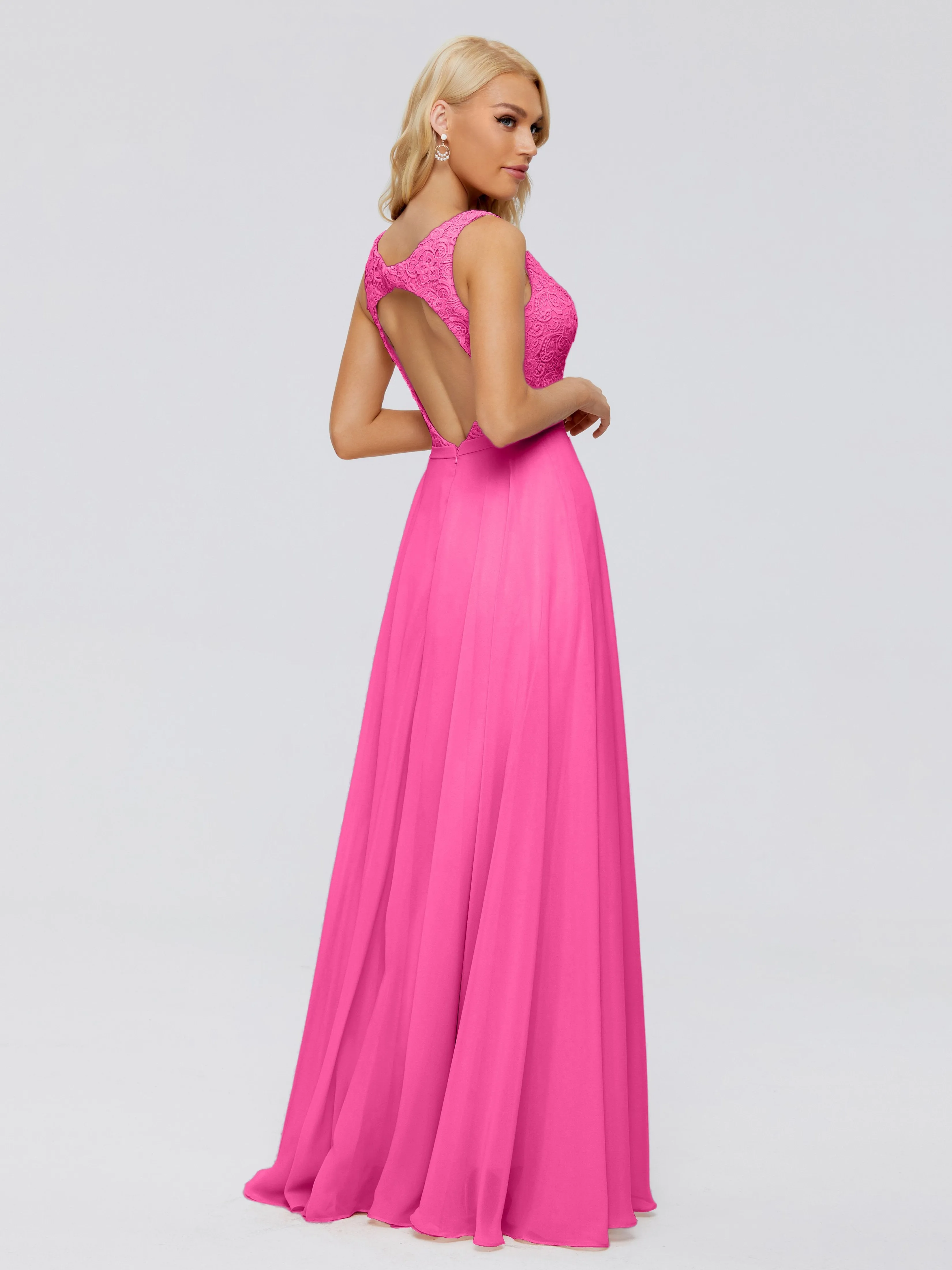 Eliza A-line V Neck Flowy Chiffon Bridesmaid Dresses