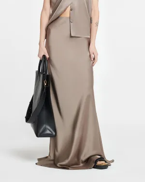 Fea - Slip Satin Maxi Skirt - Clay