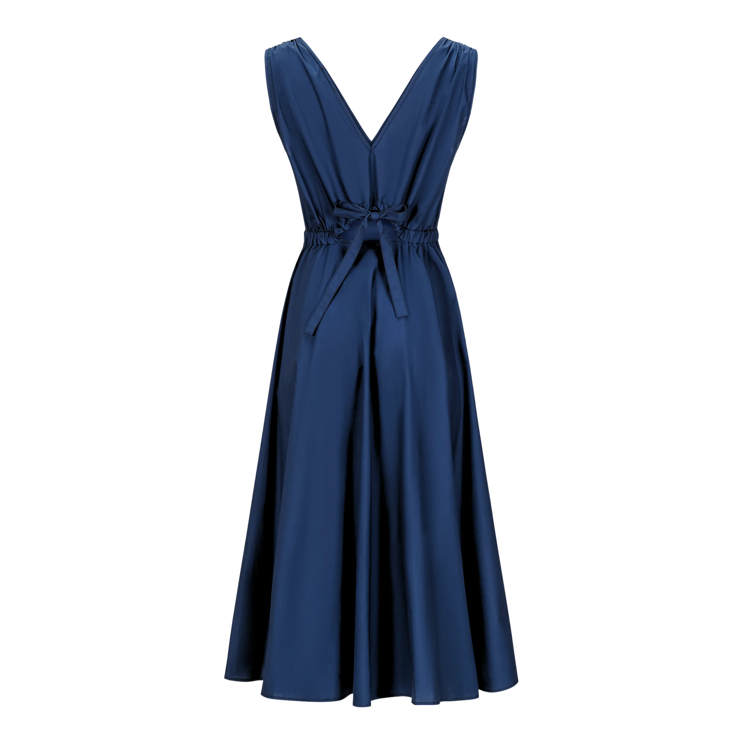 Fit and Flare V-Neck Dress - Navy