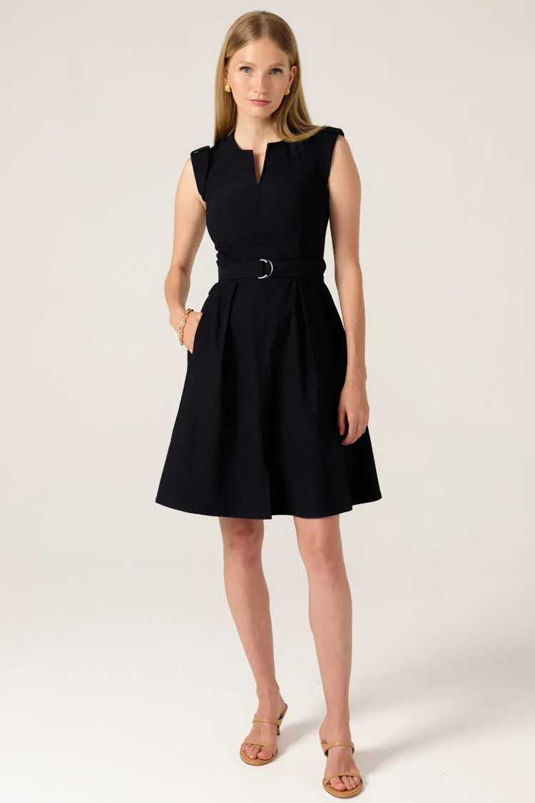 Fit n Flare Dress in Navy