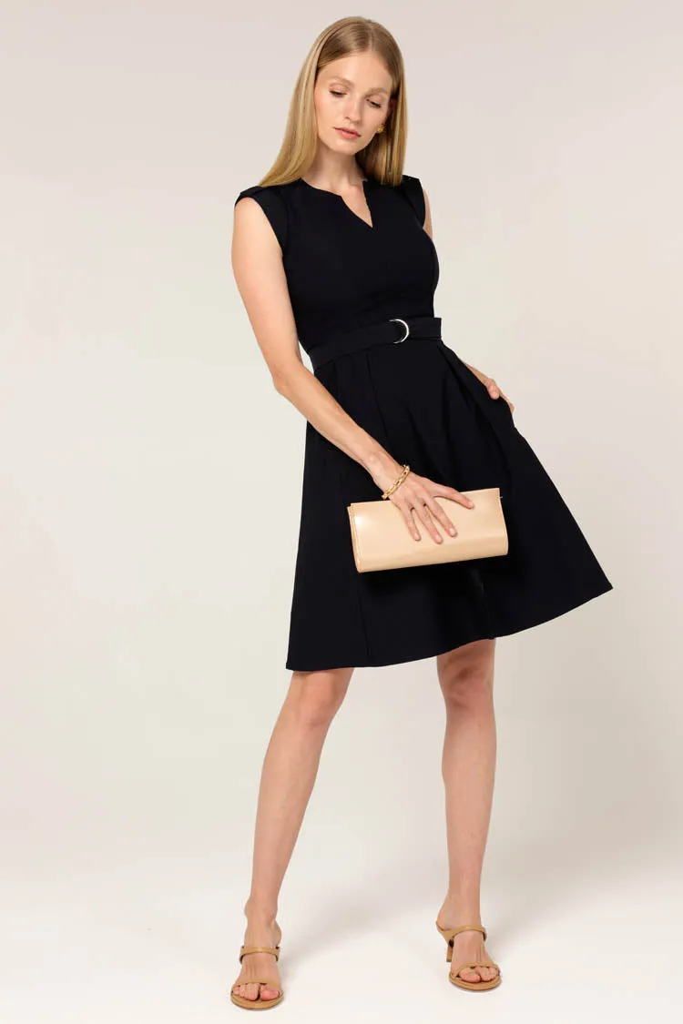 Fit n Flare Dress in Navy