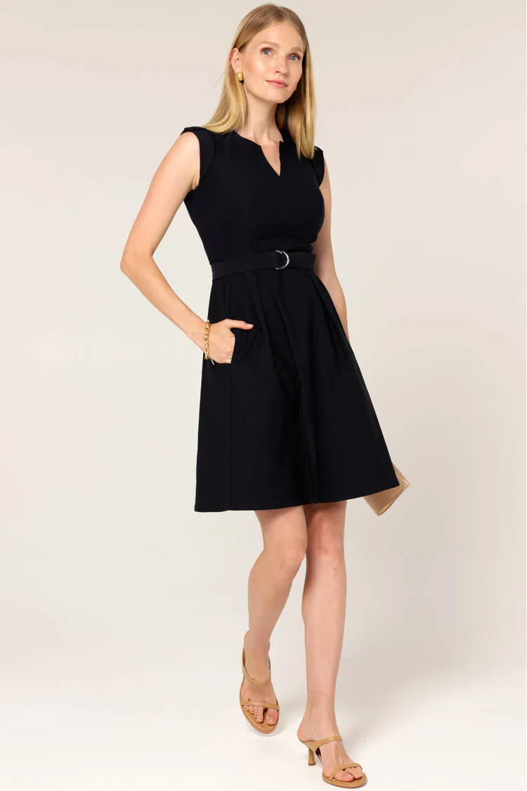 Fit n Flare Dress in Navy