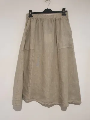 Frederic A-Line Skirt with Pockets - Natural