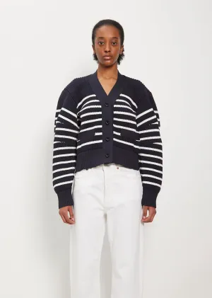 Horizontal Stripe Knit Cardigan