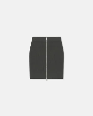 Isul - Zip-Up Terry-Knit Mini Skirt - Graphite