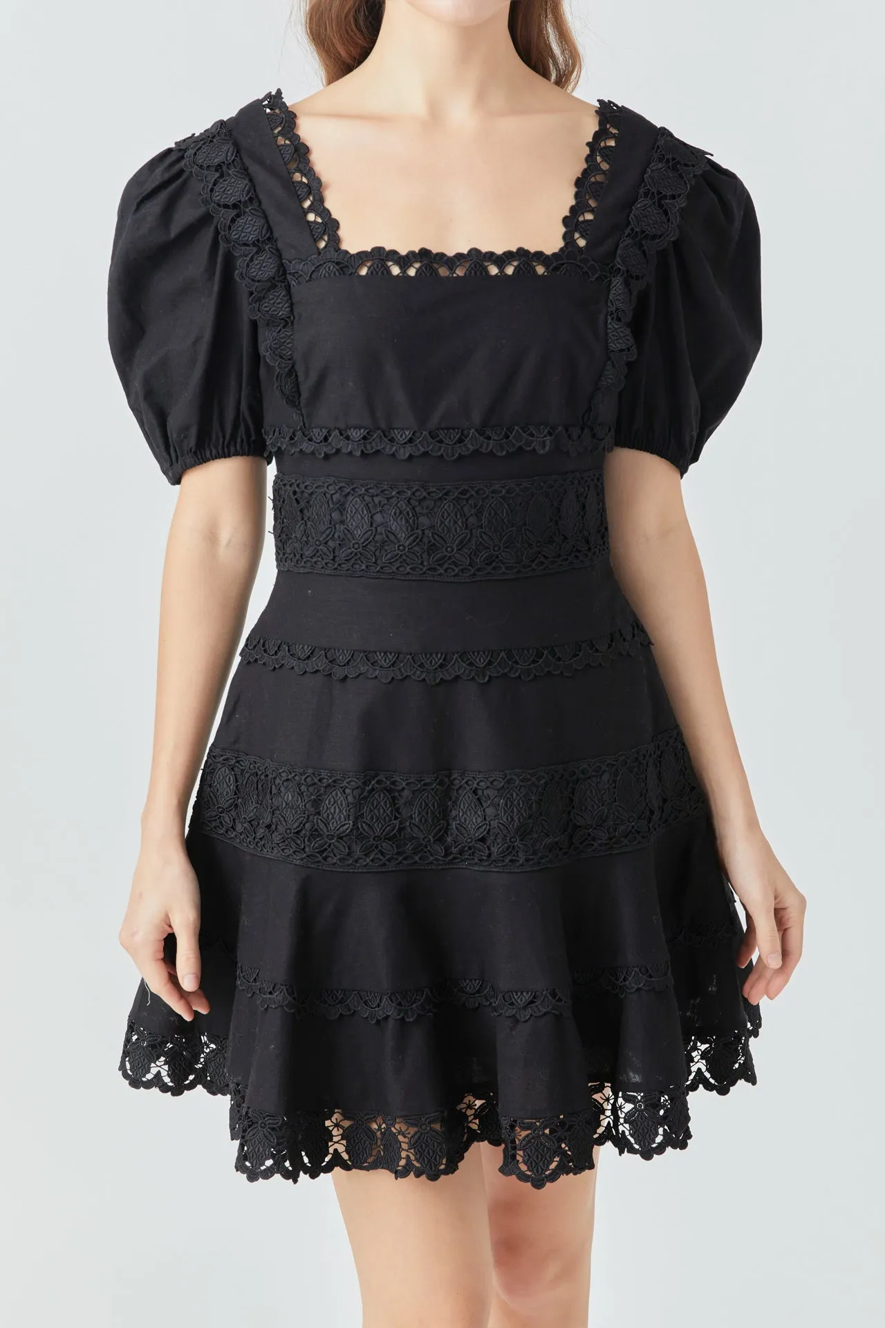 Lace Fit-and-Flare Mini Dress