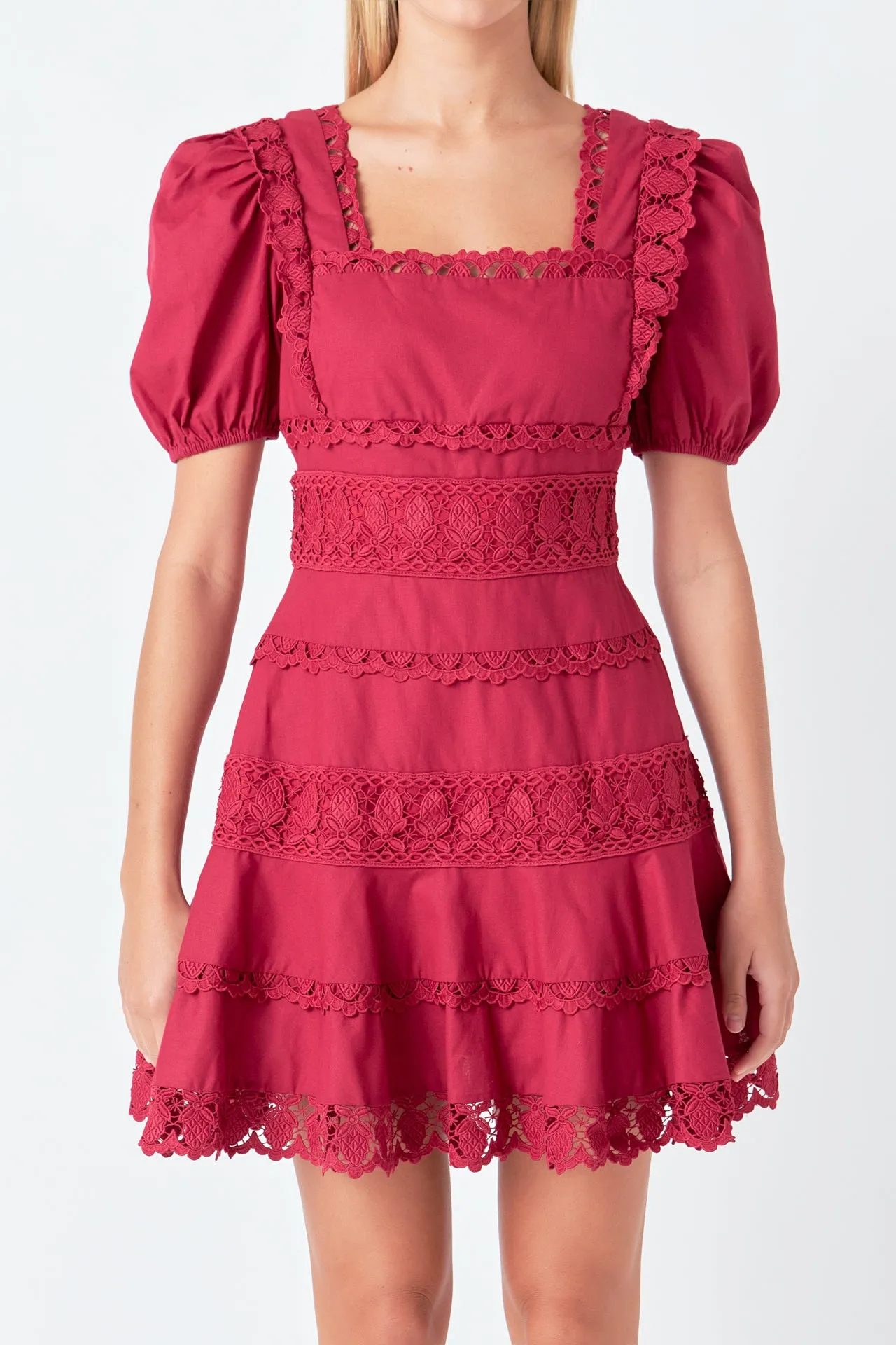 Lace Fit-and-Flare Mini Dress