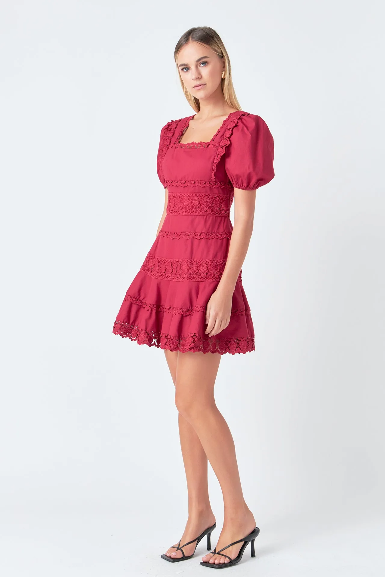 Lace Fit-and-Flare Mini Dress