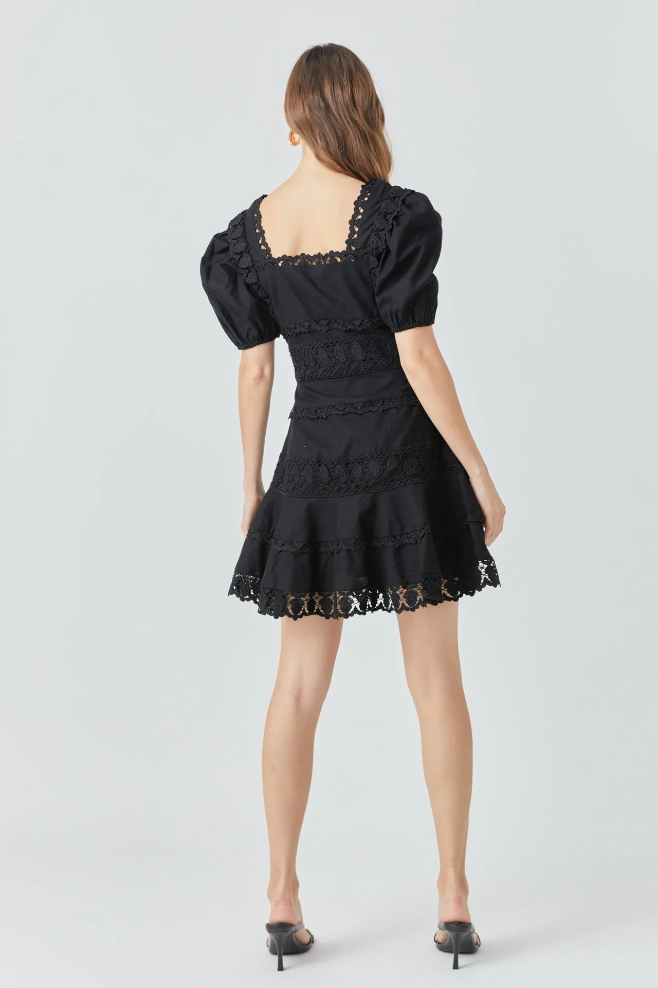 Lace Fit-and-Flare Mini Dress