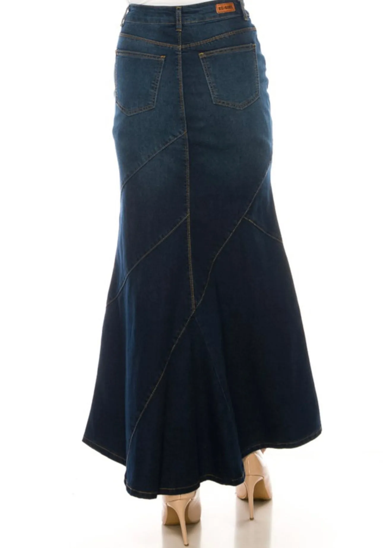 Liza's Betty Lou Long Modest Denim Skirt