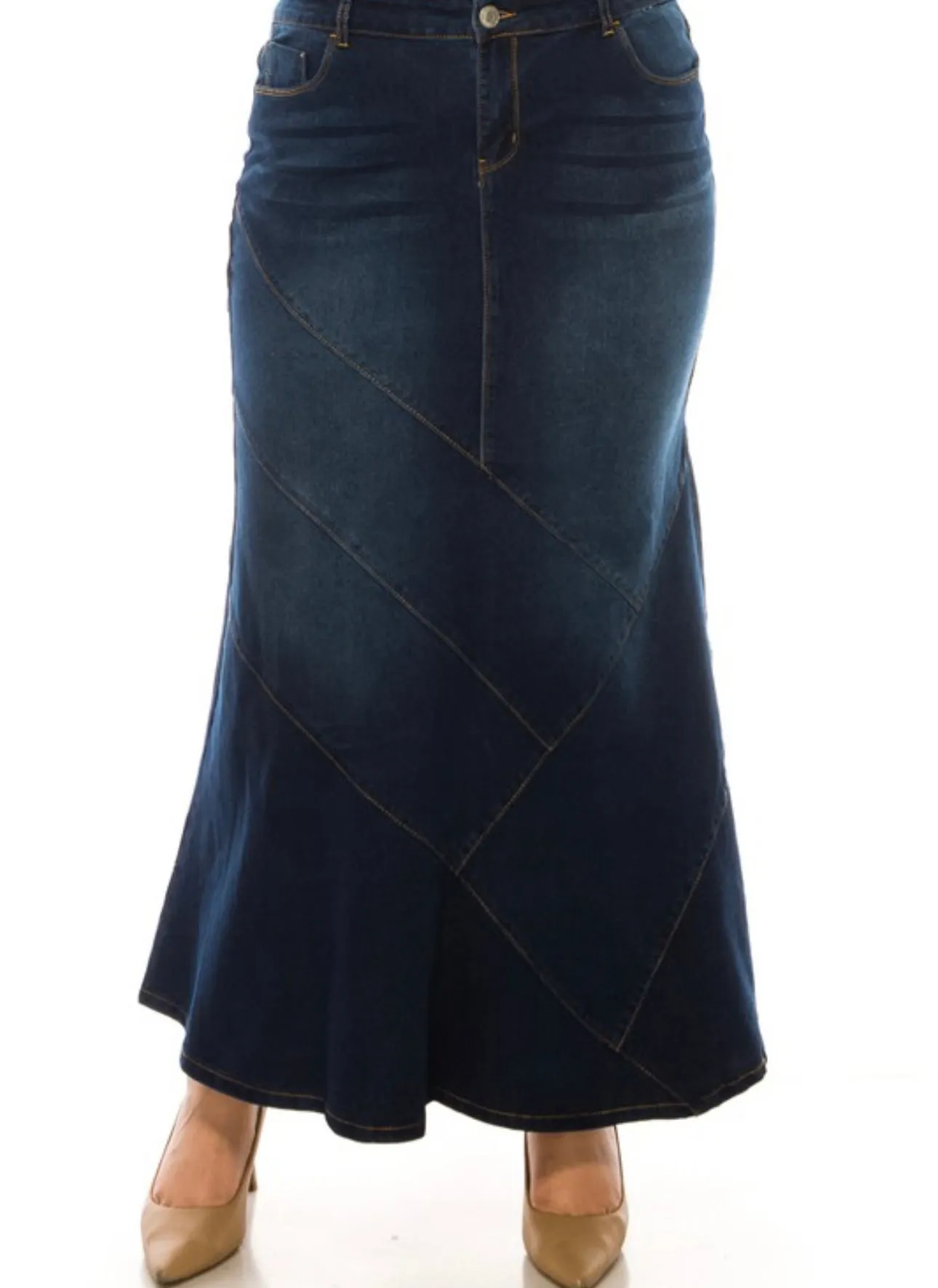 Liza's Betty Lou Long Modest Denim Skirt