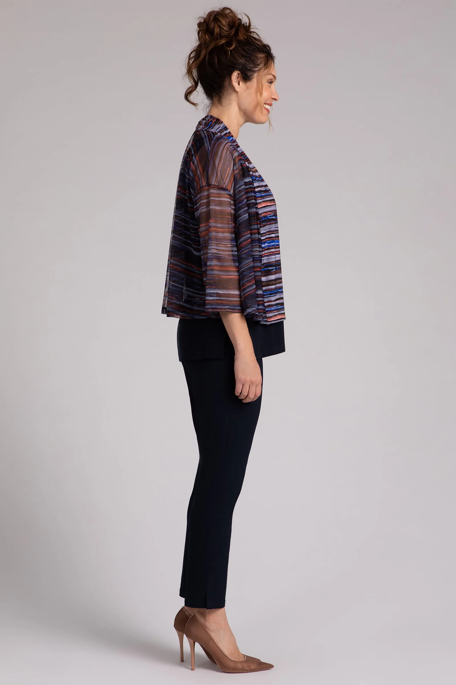 Mesh Mezza Luna Cardigan | Elemental Stripes