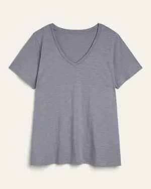 Michelle Soft Cotton Tee | Cool Gray / Periwinkle