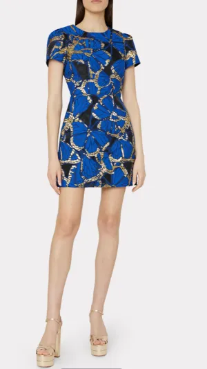 Milly Rowen Butterfly Jacquard Dress Multi Blue