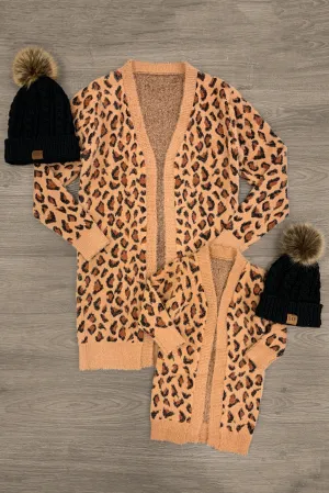 Mom & Me - Brown Cheetah Cardigan