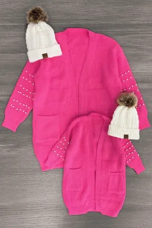 Mom & Me - Pink Pearl Cardigan Sweater