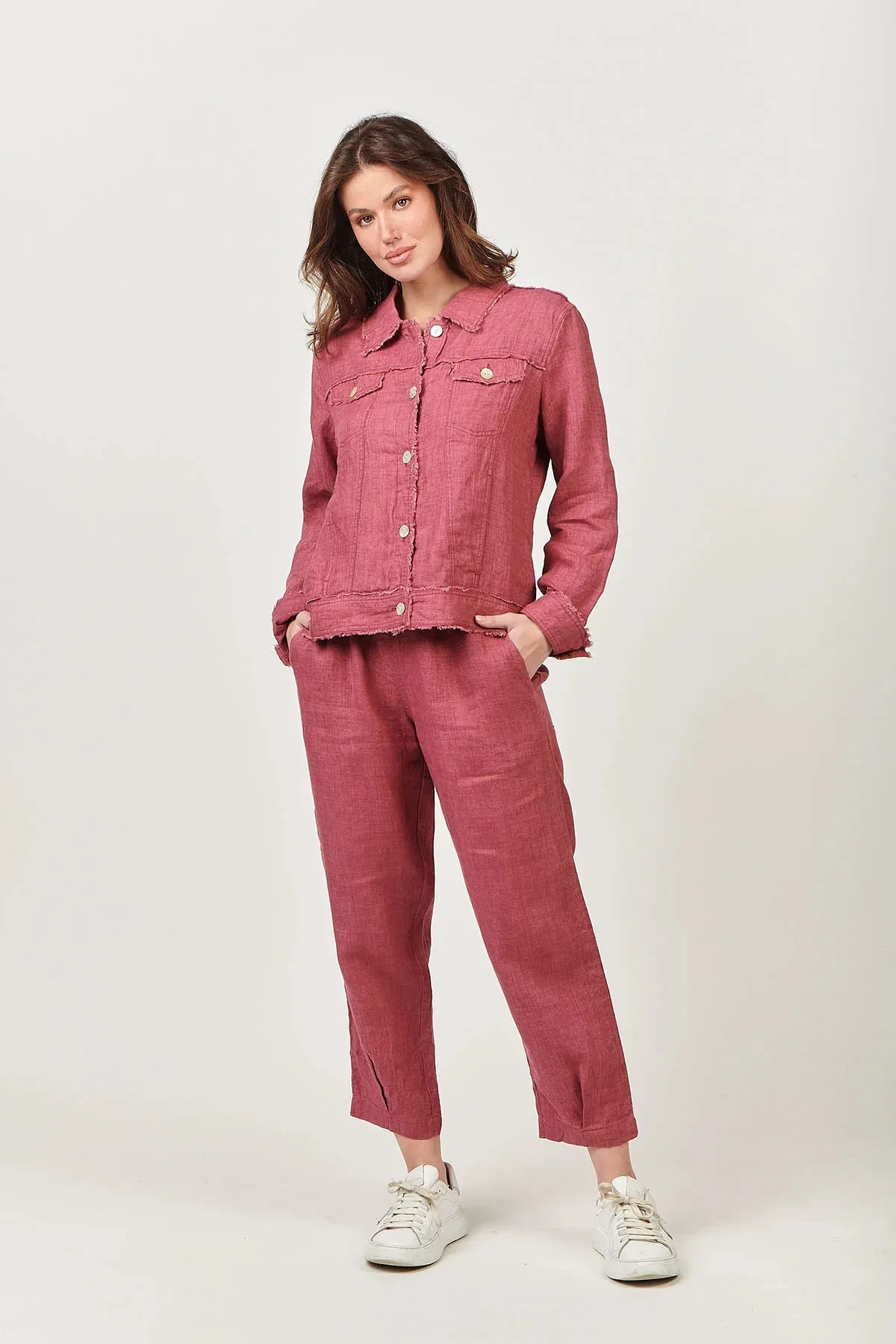 Naturals by O&J - Frayed Edge Jacket Rhubarb