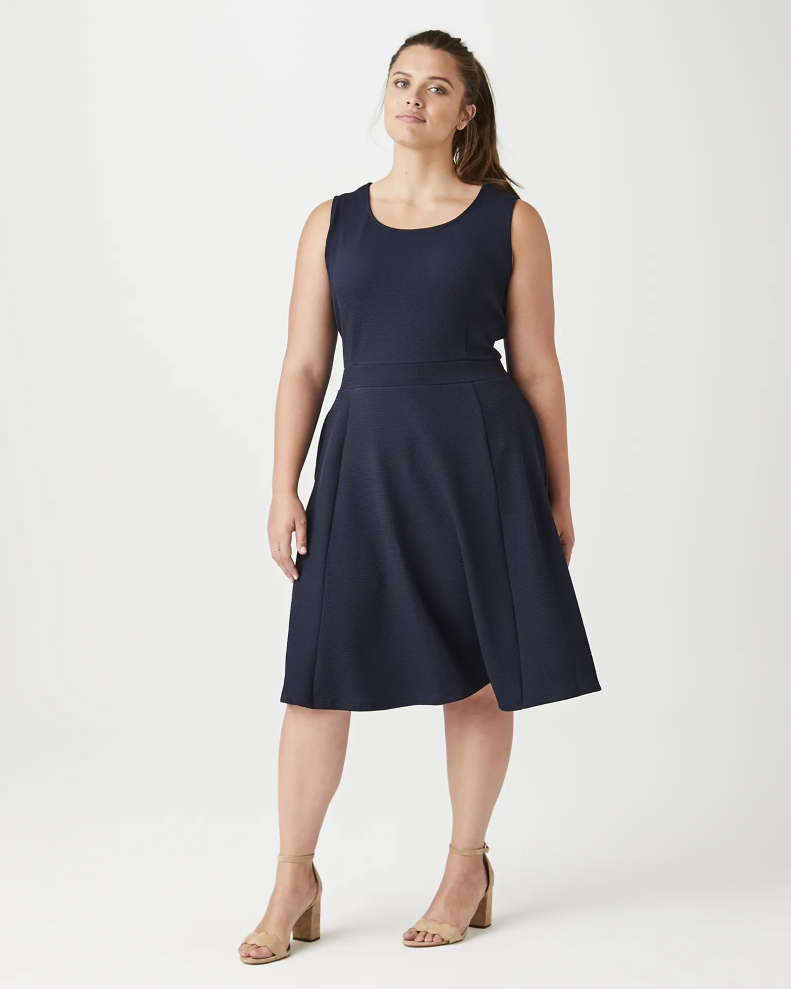 Ortiga Fit and Flare Dress | Navy