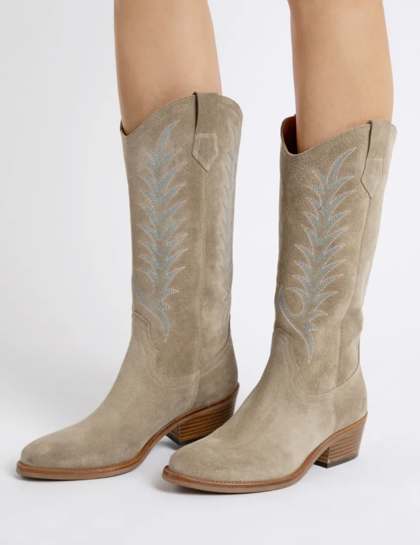 Penelope Chilvers Sand Goldie Embroidered Boot