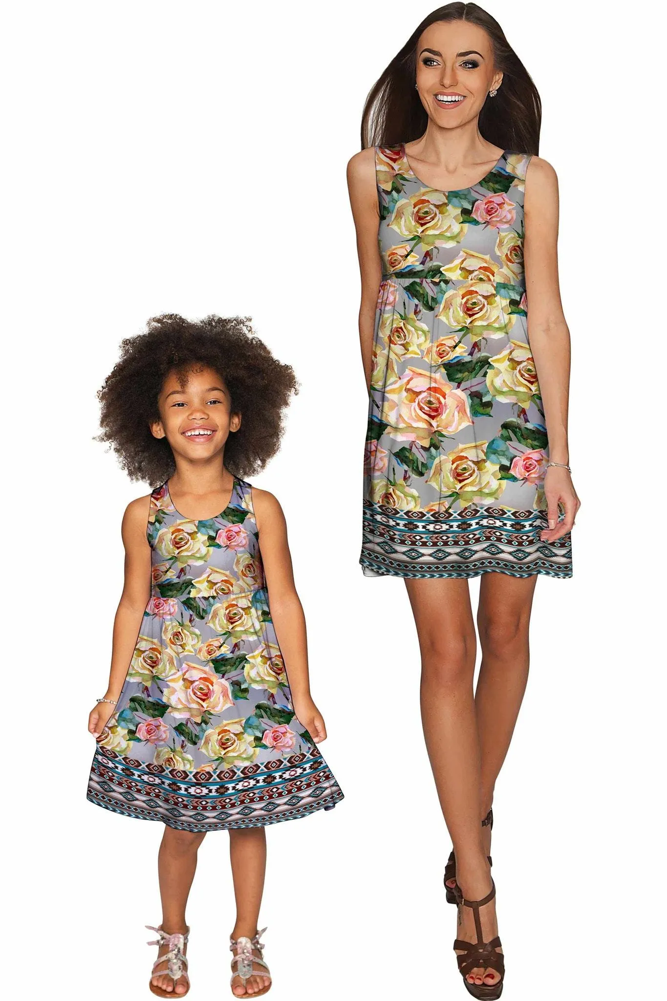 Prima Donna Sanibel Fit & Flare Grey Floral Dress - Girls