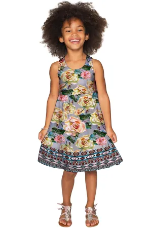 Prima Donna Sanibel Fit & Flare Grey Floral Dress - Girls