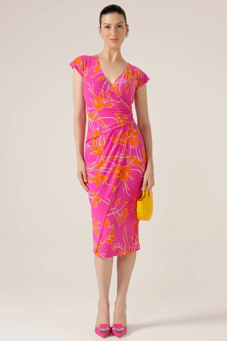 Rockin Robin Dress in Fuschia Orange