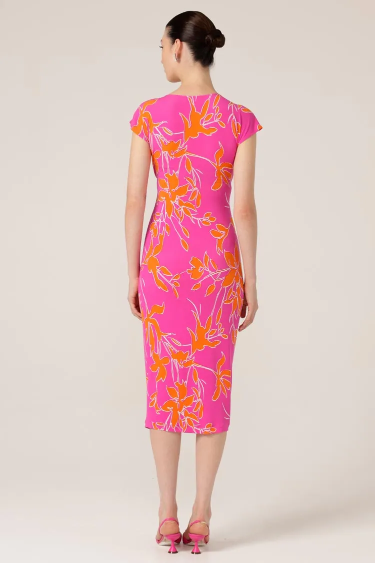 Rockin Robin Dress in Fuschia Orange