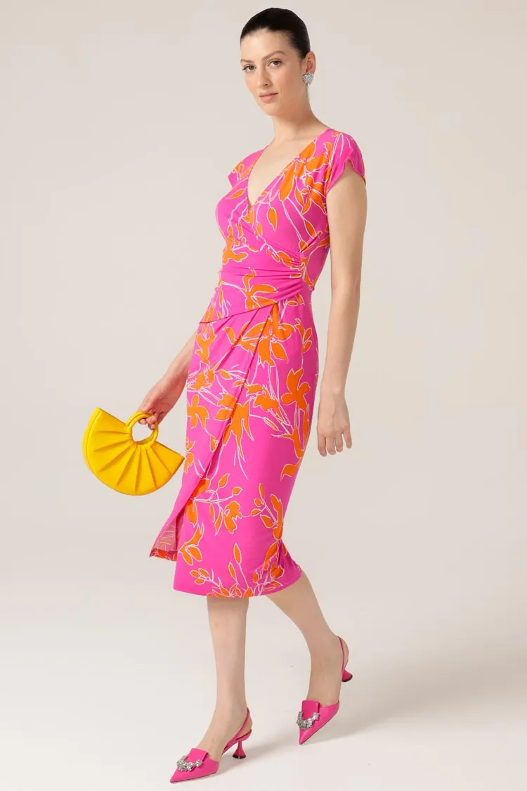 Rockin Robin Dress in Fuschia Orange