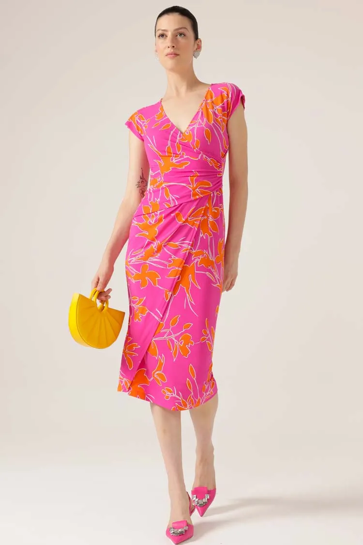 Rockin Robin Dress in Fuschia Orange