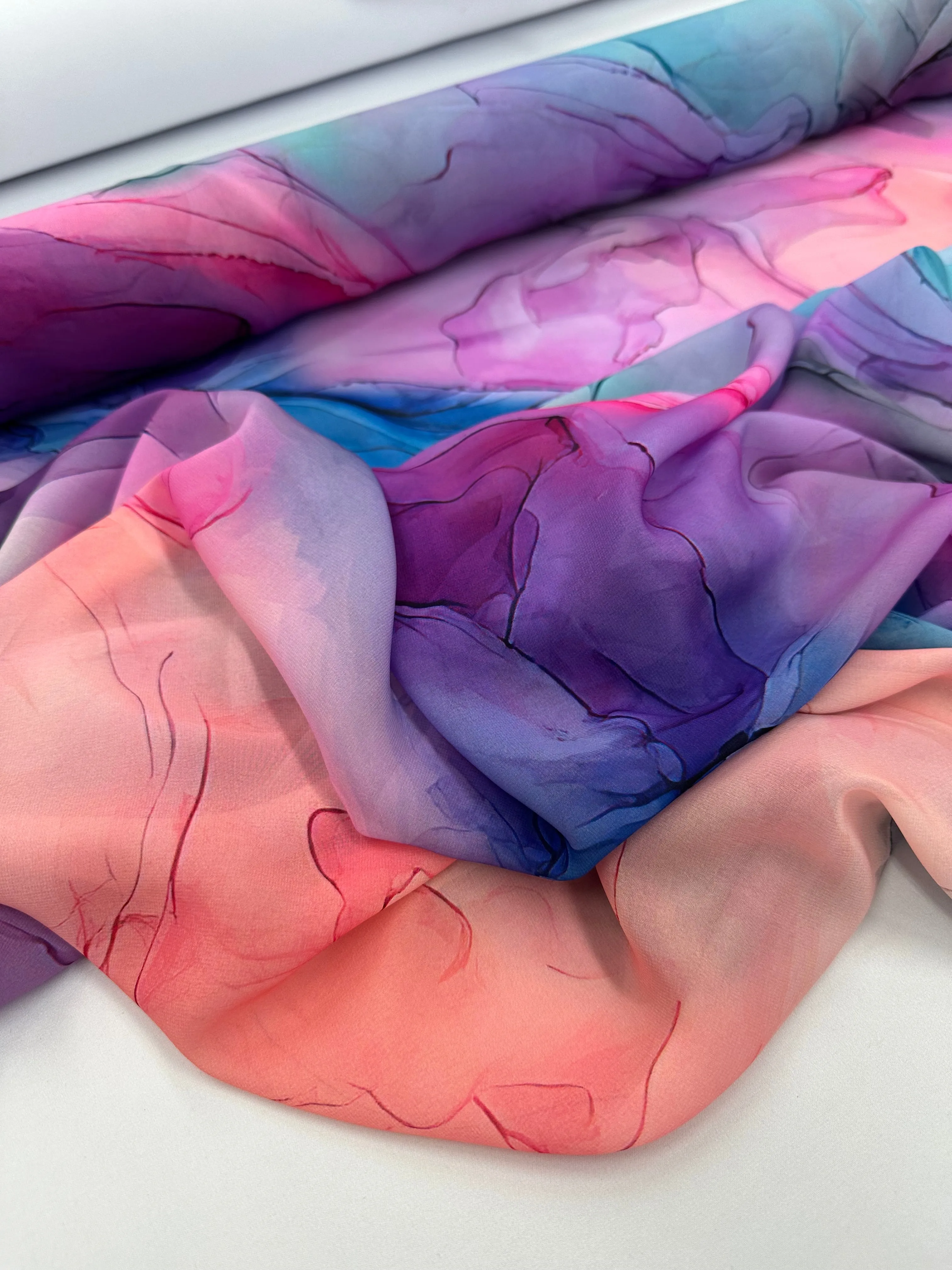 Silky chiffon prints - Bubblegum