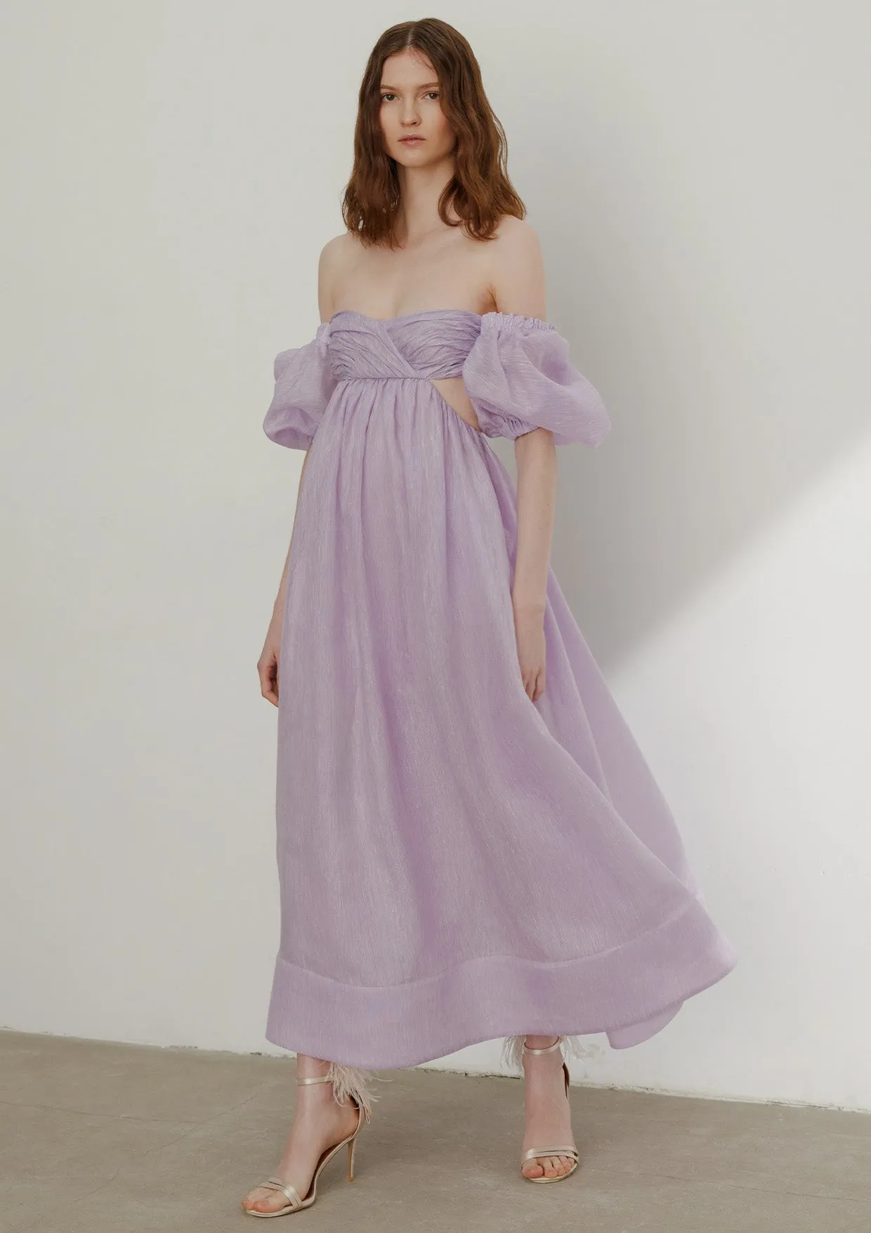 Syringa Open Back Off-Shoulder Maxi Dress