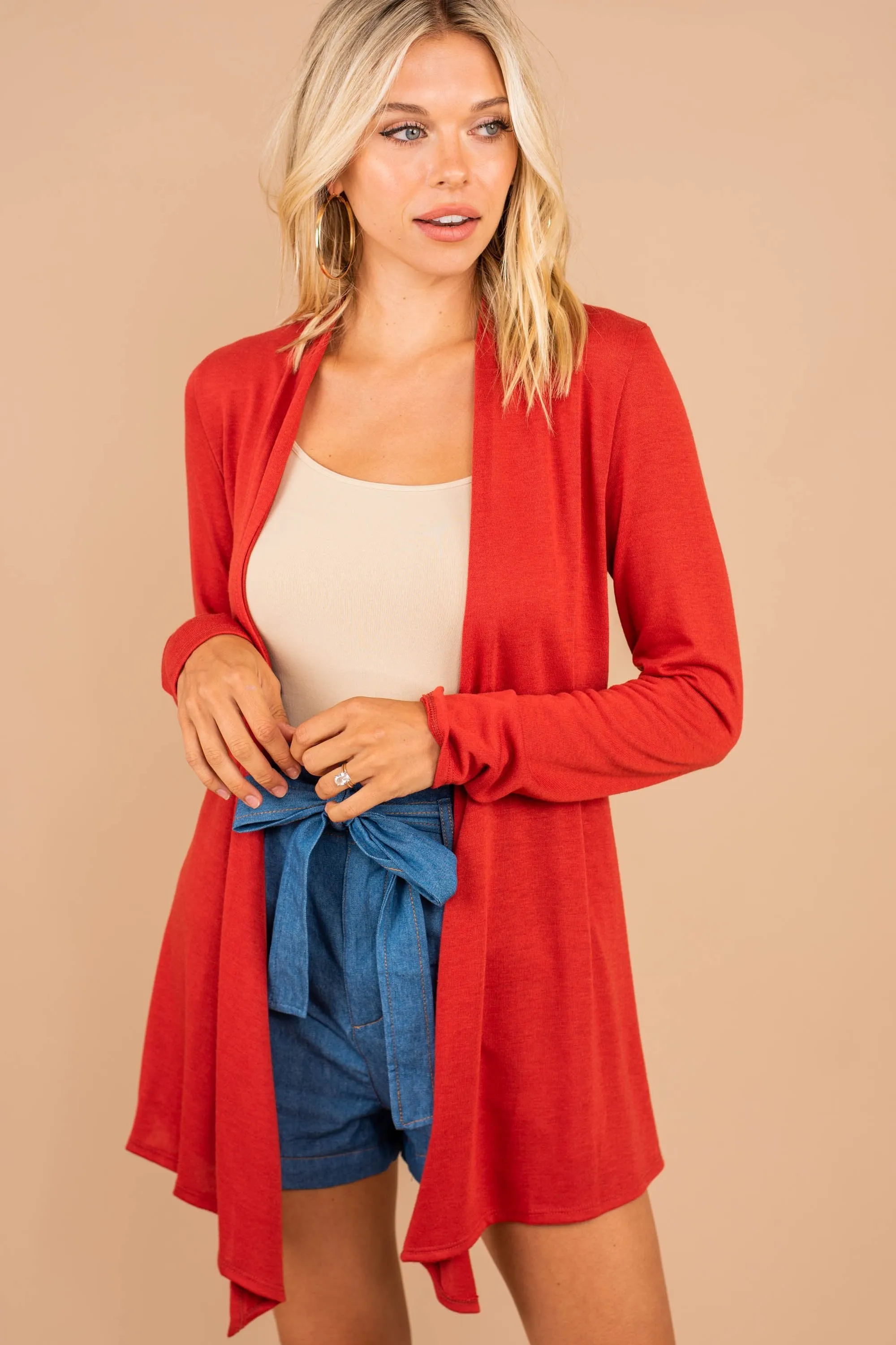 Undeniable Rust Orange Classic Cardigan