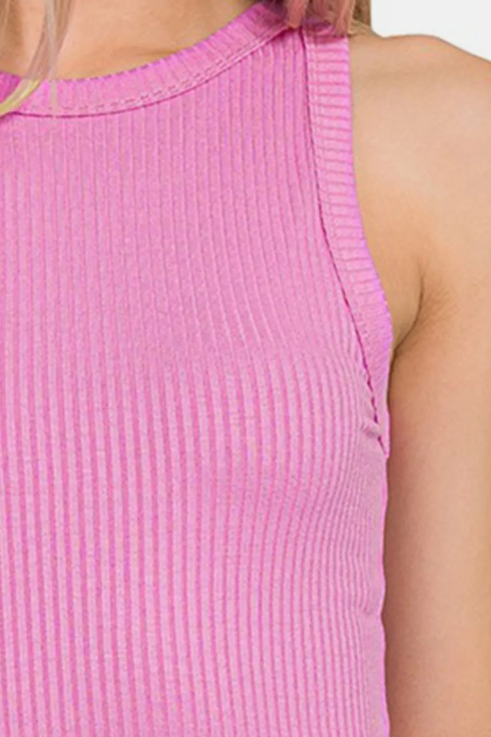 Women's Zenana Ribbed Crew Neck Tank