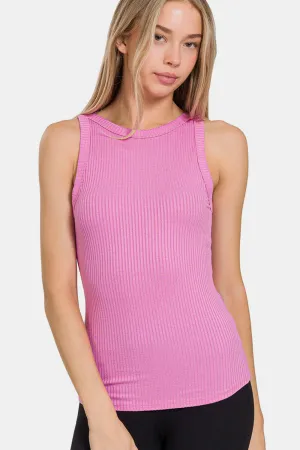 Women's Zenana Ribbed Crew Neck Tank